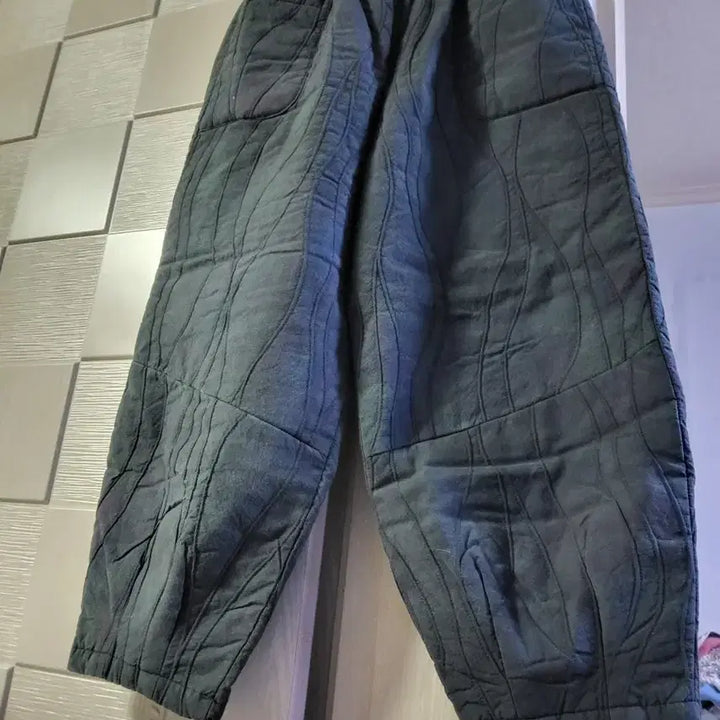 [BUNJANG] Natural Dye Quilted Wide Pants / 천연염색  누빔 퀼팅 와이드 팬츠