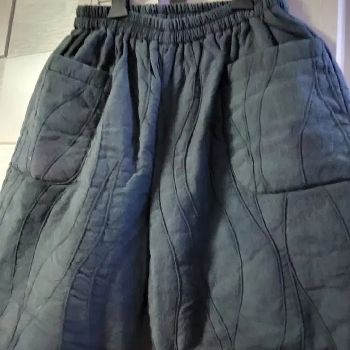 [BUNJANG] Natural Dye Quilted Wide Pants / 천연염색  누빔 퀼팅 와이드 팬츠