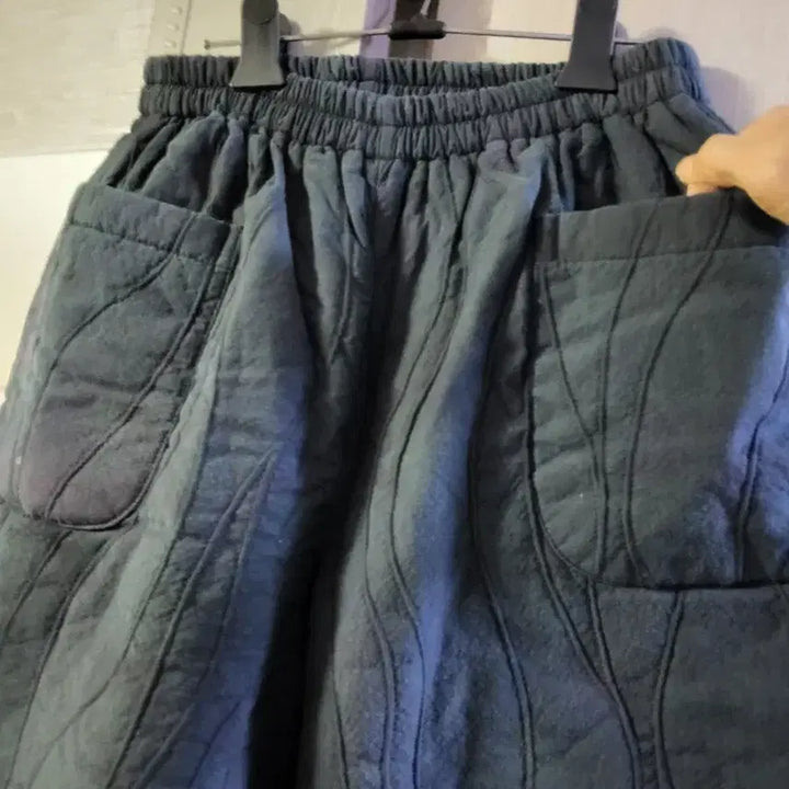 [BUNJANG] Natural Dye Quilted Wide Pants / 천연염색  누빔 퀼팅 와이드 팬츠