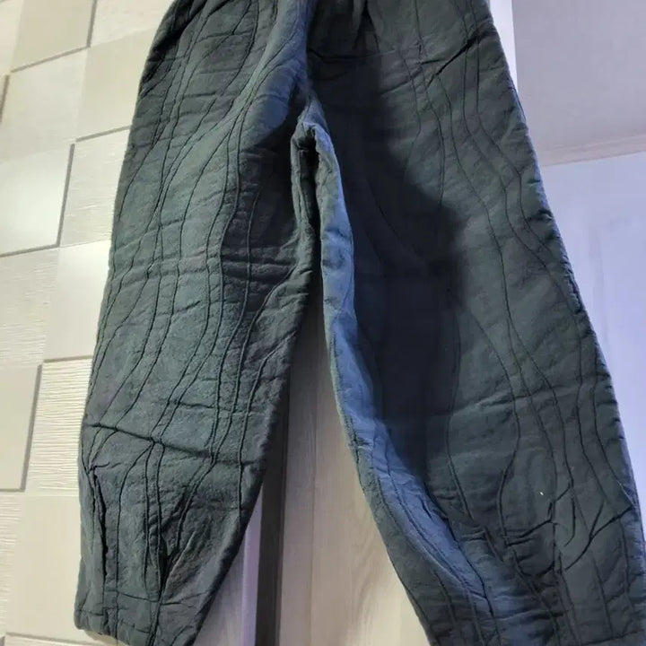 [BUNJANG] Natural Dye Quilted Wide Pants / 천연염색  누빔 퀼팅 와이드 팬츠