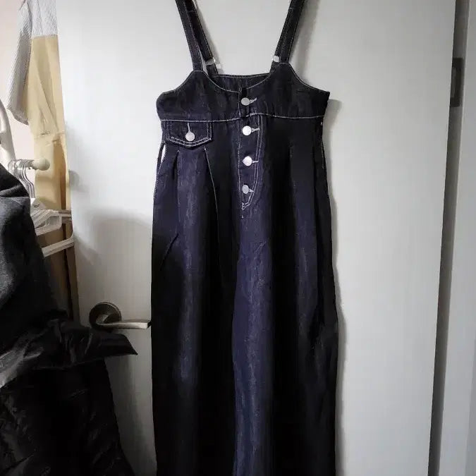 [BUNJANG] Denim Wide Jumpsuit / 데님 멜빵 와이드 팬츠 새상품