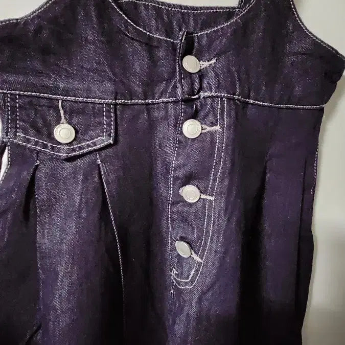 [BUNJANG] Denim Wide Jumpsuit / 데님 멜빵 와이드 팬츠 새상품
