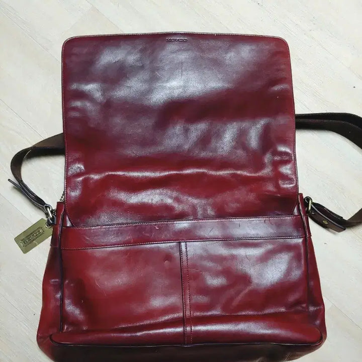 [BUNJANG] Coach Mail Bag M / 소가죽 메일백 코치 버건디 백  L