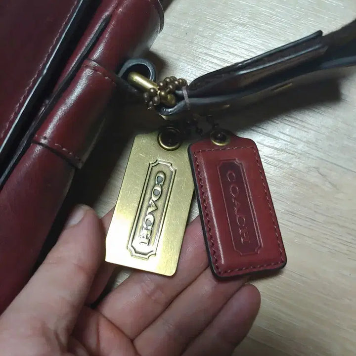 [BUNJANG] Coach Mail Bag M / 소가죽 메일백 코치 버건디 백  L