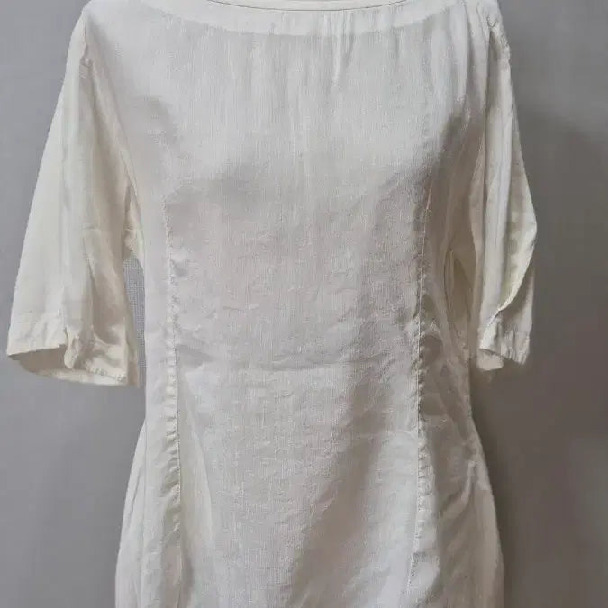 [BUNJANG] Missa Ivory Linen Blouse / A-14 미샤 아이보리 반팔 린넨 블라우스