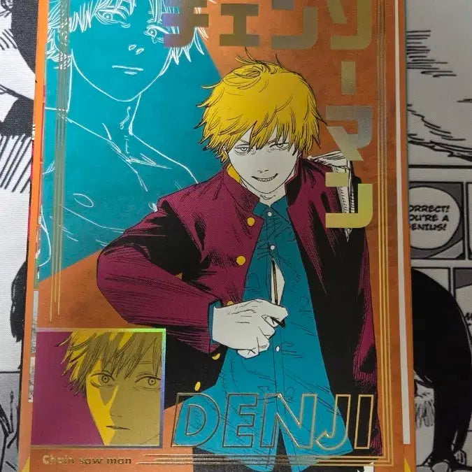 [BUNJANG] Chainsaw Man Denji A5 Gold Foil Illustration / 체인소맨 덴지 A5 금박 원화 일러스트