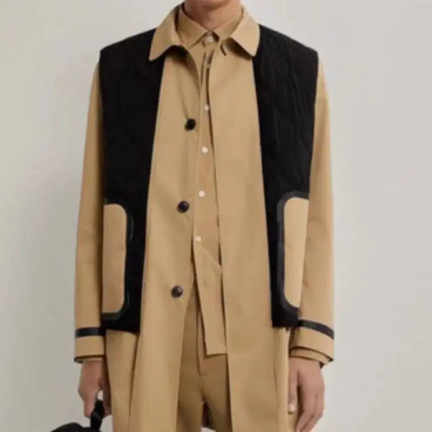 [BUNJANG] ZARA Brown Quilted Vest Layered Trench Coat Jacket / 3841 자라 브라운 트렌치 퀄팅조끼 레이어드 코트 자켓 새상품