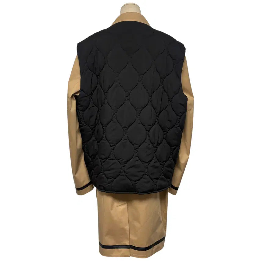 [BUNJANG] ZARA Brown Quilted Vest Layered Trench Coat Jacket / 3841 자라 브라운 트렌치 퀄팅조끼 레이어드 코트 자켓 새상품