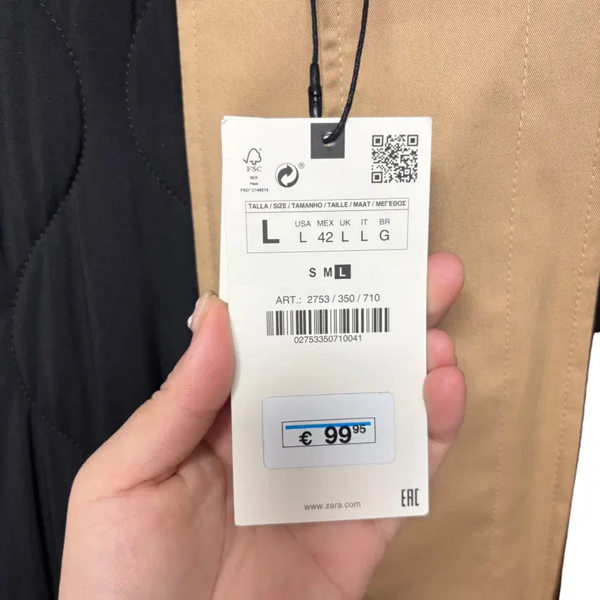[BUNJANG] ZARA Brown Quilted Vest Layered Trench Coat Jacket / 3841 자라 브라운 트렌치 퀄팅조끼 레이어드 코트 자켓 새상품