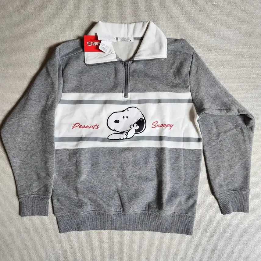 [BUNJANG] Snoopy Fleece Zip-Up Sweatshirt / 스누피 기모 지퍼 티 맨투맨