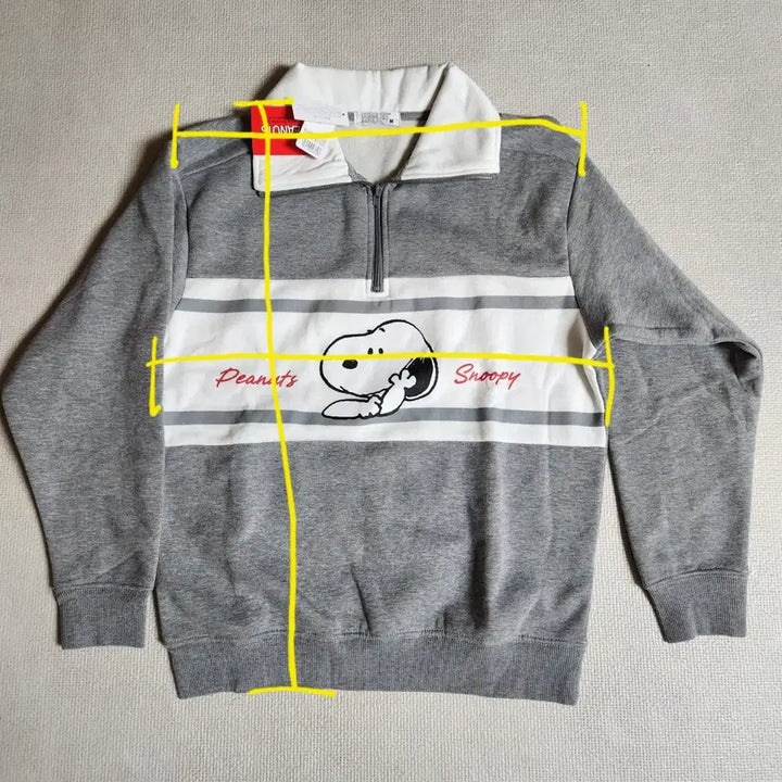 [BUNJANG] Snoopy Fleece Zip-Up Sweatshirt / 스누피 기모 지퍼 티 맨투맨