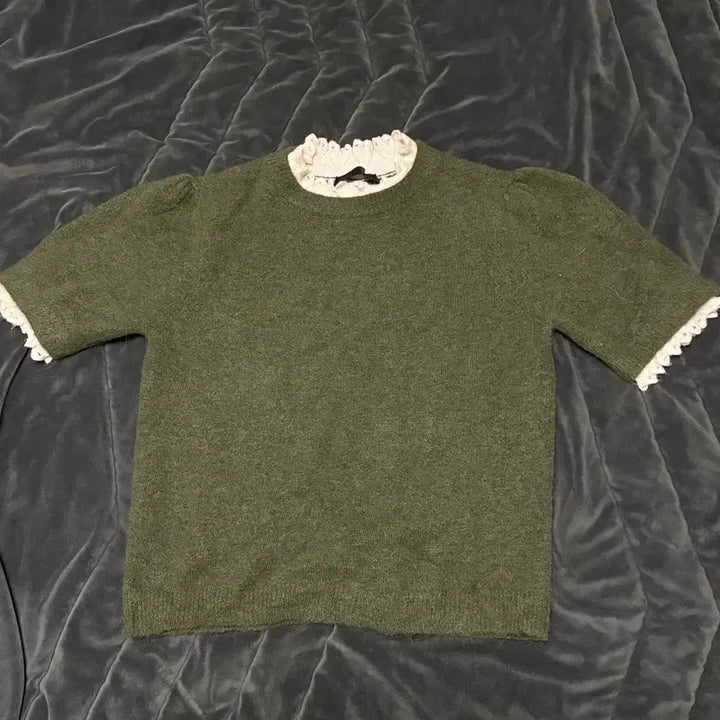 [BUNJANG] ZARA Lace Detail Knit Top / 자라 반팔 니트