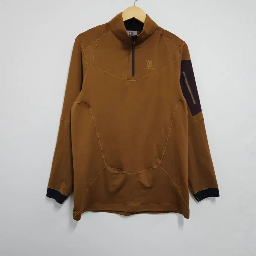 [BUNJANG] Black Yak Brown Half-Zip Long Sleeve T-shirt / 105 블랙야크 브라운 반집업 긴팔티셔츠