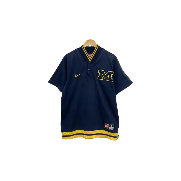 [BUNJANG] Nike Old School Michigan V-Neck Jersey / [95] 00s 나이키 올드스쿨 미시간 웜업 브이넥 반팔 져지