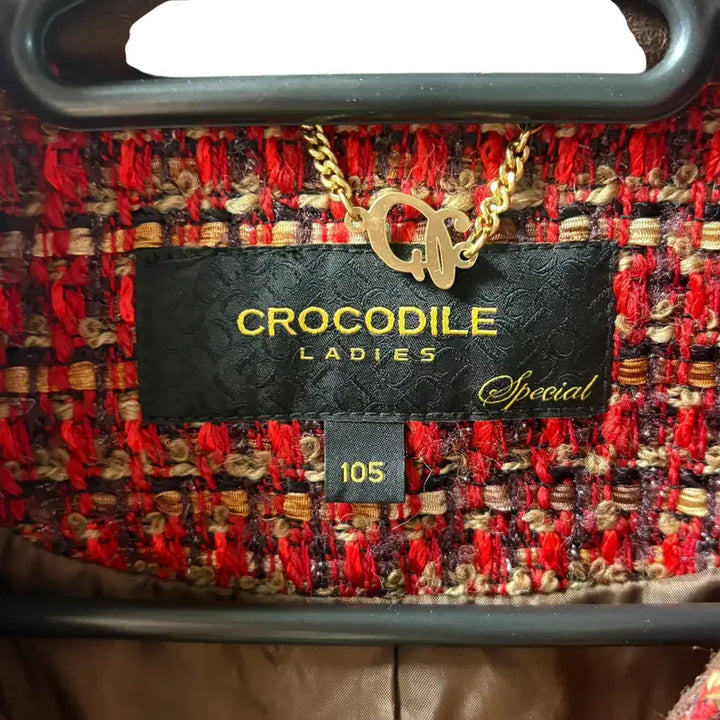 [BUNJANG] Crocodile Red Long Sleeve Tweed Jacket / 3845 크로커다일 레드 긴팔 트위드자켓