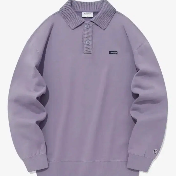 [BUNJANG] Covernat Knit Collar Sweatshirt Lavender / [새상품] L) 커버낫 니트 카라 맨투맨 라벤더