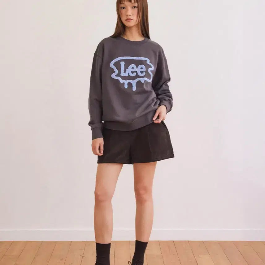 [BUNJANG] FALLET X Lee Brush Twitch Logo Sweatshirt / [새상품] L) 팔렛 X Lee 브러쉬 트위치 로고 맨투맨 챠콜