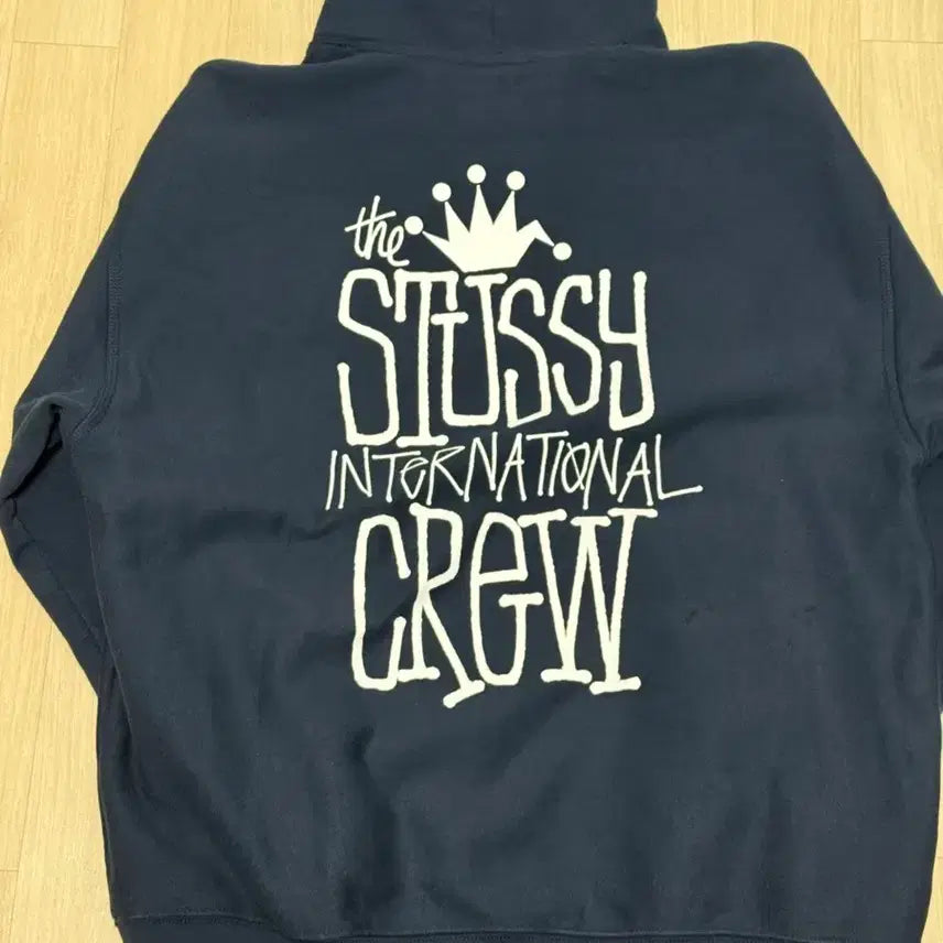 [BUNJANG] Stussy Navy Hoodie XL / 스투시 크라운 인터내셔널 후드 네이비 XL