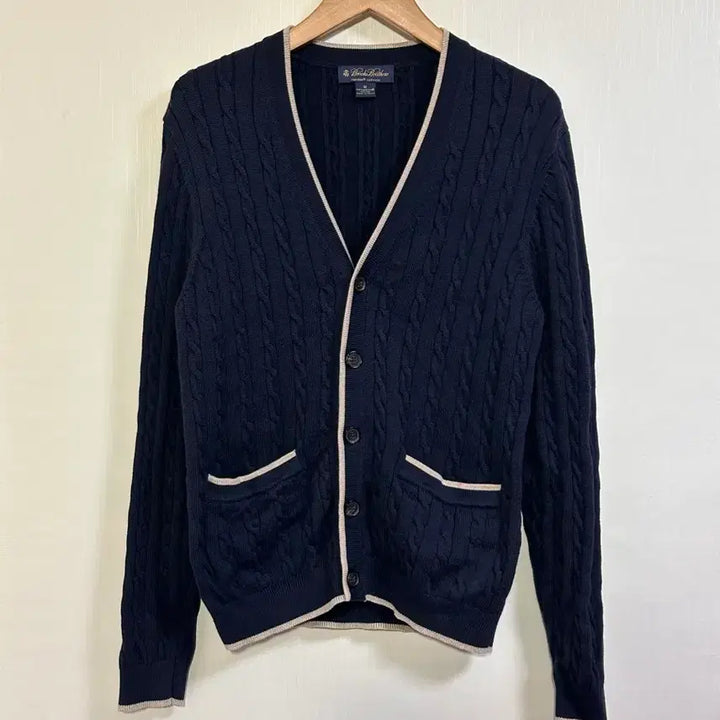 [BUNJANG] Brooks Brothers Cable Knit Cardigan - Navy / 브룩스브라더스 꽈배기 가디건 M (100)/네이비