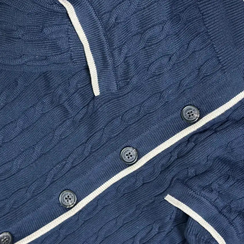 [BUNJANG] Brooks Brothers Cable Knit Cardigan - Navy / 브룩스브라더스 꽈배기 가디건 M (100)/네이비