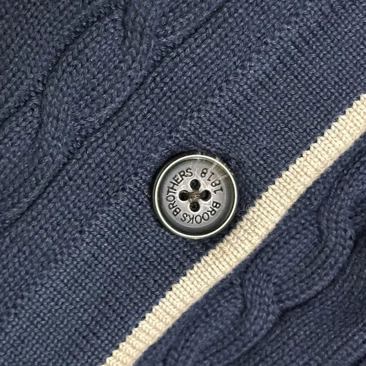 [BUNJANG] Brooks Brothers Cable Knit Cardigan - Navy / 브룩스브라더스 꽈배기 가디건 M (100)/네이비