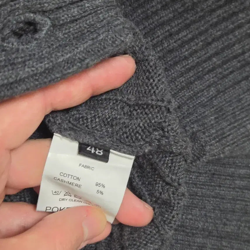[BUNJANG] 48 포커페이스 Cable Cardigan Charcoal / [48] 포커페이스 케이블 가디건 차콜