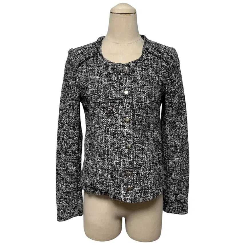 [BUNJANG] Black Long Sleeve Tweed Jacket / 3846 블랙 긴팔 트위드자켓