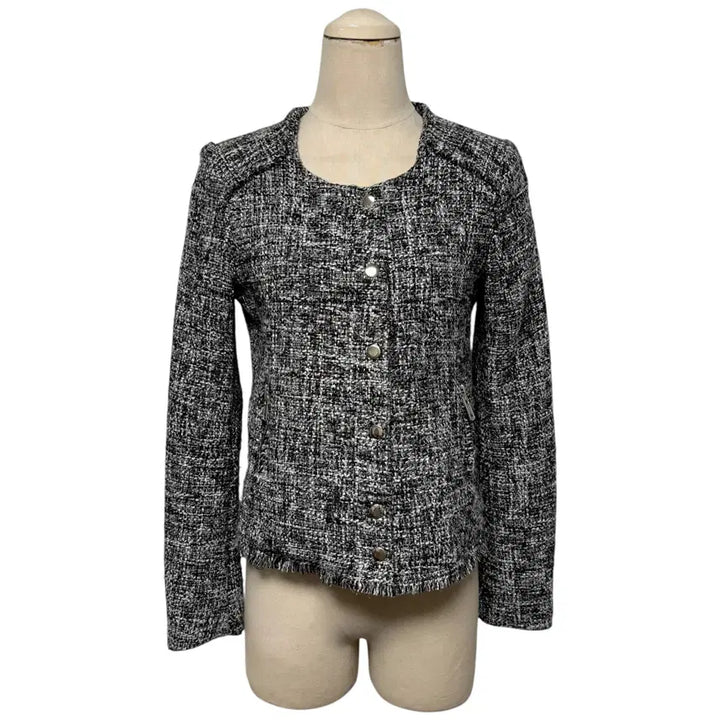 [BUNJANG] Black Long Sleeve Tweed Jacket / 3846 블랙 긴팔 트위드자켓