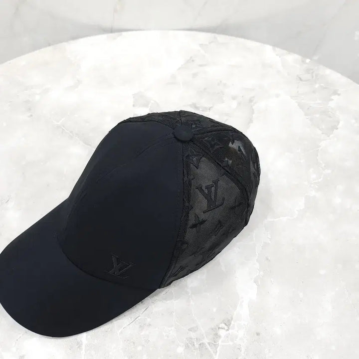 [BUNJANG] Louis Vuitton Monogram Mesh Baseball Cap Black XL / 루이비통 LV 모노그램 메쉬 베이스볼 캡 블랙 XL M77116