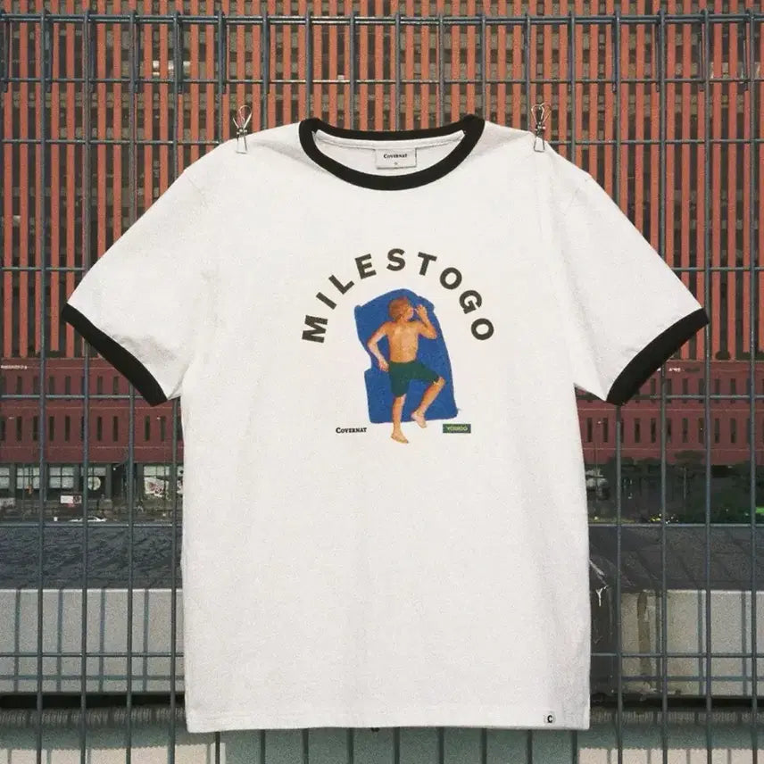 [BUNJANG] Covernat YOSIGO Ring T-Shirt White (M) / [새상품] M) 커버낫 썬베이딩 링거티셔츠 화이트