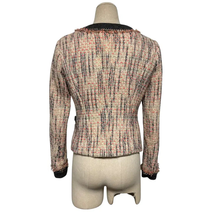 [BUNJANG] SOUP Pink Grey Ribbon Tweed Jacket / 3848 SOUP 핑크 그레이 리본 트위드자켓