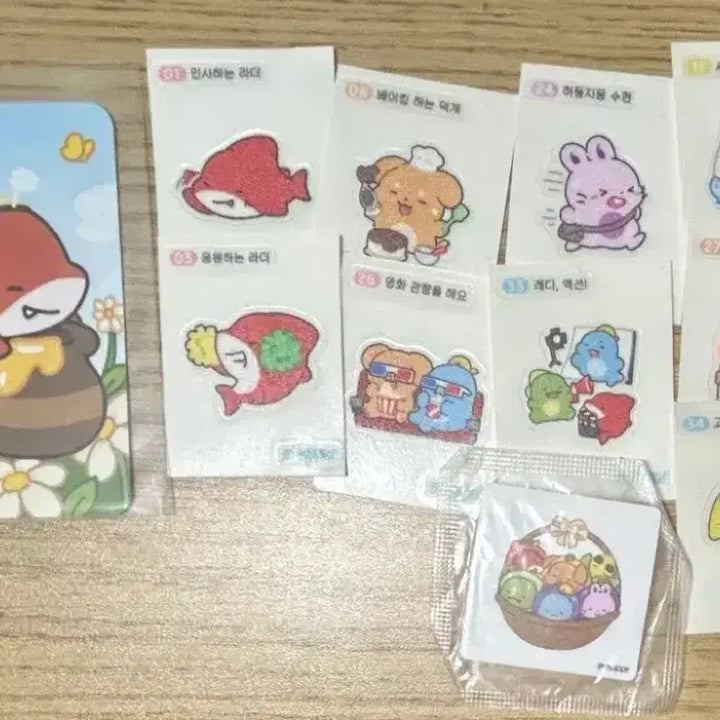 [SOLD OUT] 픽셀리 잠뜰,공룡 인형키링&amp;띠부실 포토카드 일괄로 팔아요