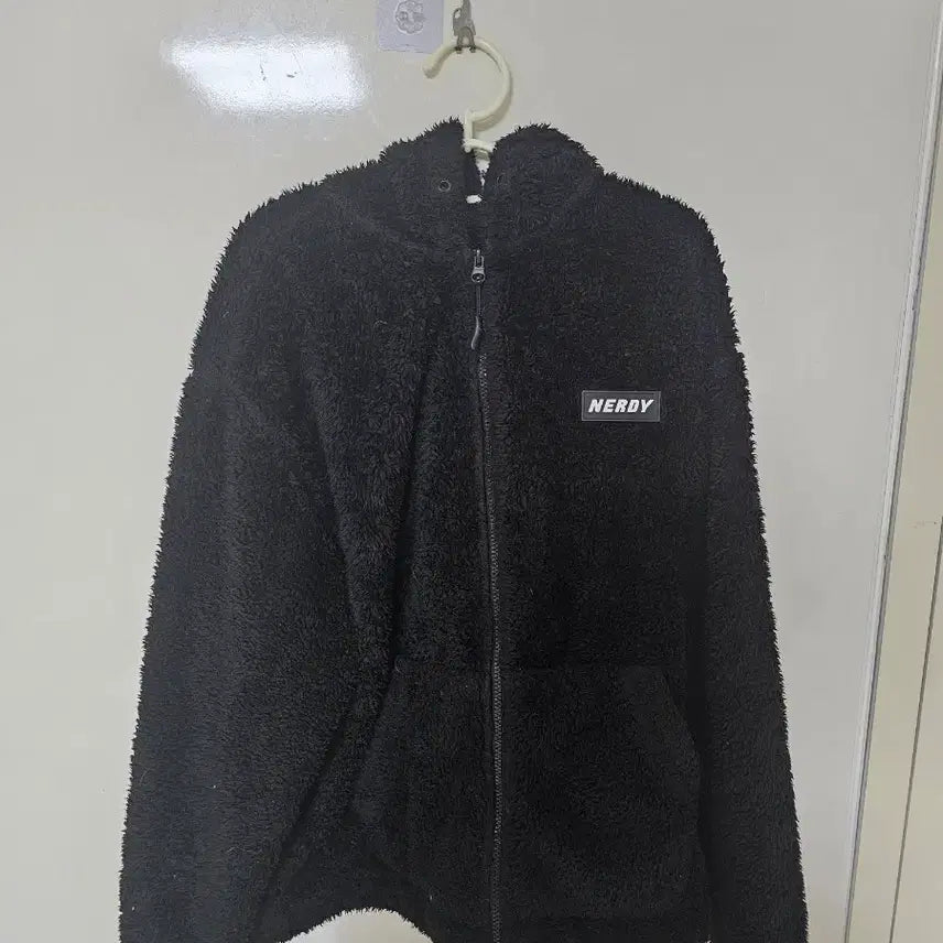 [BUNJANG] Nerdy Black Fleece Zip-up Jacket L / 널디 블랙 플리스 집업 자켓 L