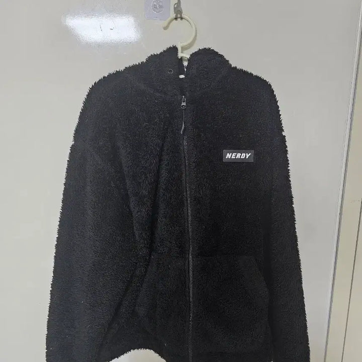 [BUNJANG] Nerdy Black Fleece Zip-up Jacket L / 널디 블랙 플리스 집업 자켓 L