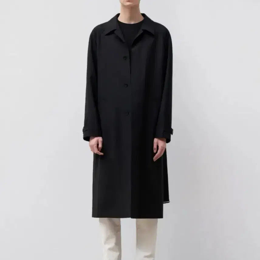 [BUNJANG] In Silence Tropical Wool Balmacaan Coat (Black) / [급처-새상품] S) 인사일런스 트로피컬 울 발마칸 코트 블랙