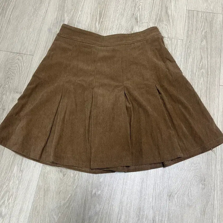 [BUNJANG] Corduroy Pleated Mini Skirt Brown S / 코듀로이 플리츠 미니스커트 브라운s 사이즈
