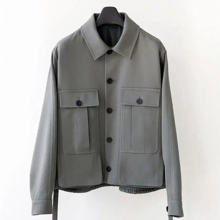 [BUNJANG] Jooang Homme Cargo Crop Jacket Blouson Grey / [새상품] S) 주앙옴므 카고 크롭 자켓 블루종 그레이