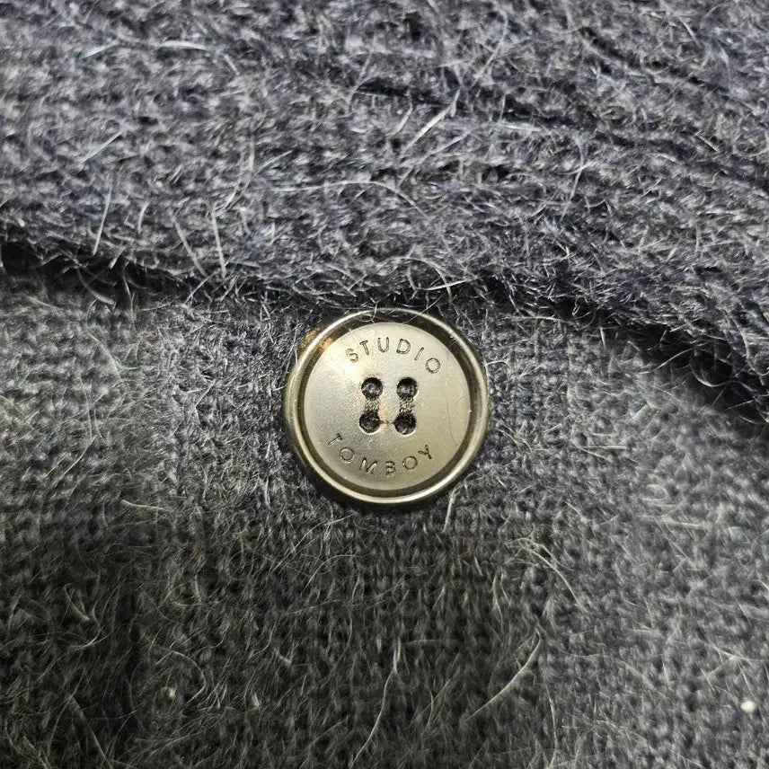 [BUNJANG] Studio Tomboy Color Block Cardigan Navy / 스튜디오 톰보이 컬러블럭 가디건 네이비