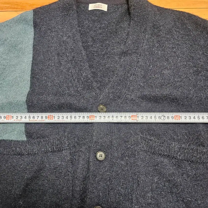 [BUNJANG] Studio Tomboy Color Block Cardigan Navy / 스튜디오 톰보이 컬러블럭 가디건 네이비