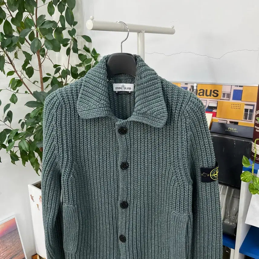 [BUNJANG] Stone Island Heavy Wool Cardigan L / 스톤아일랜드 헤비울 가디건 L