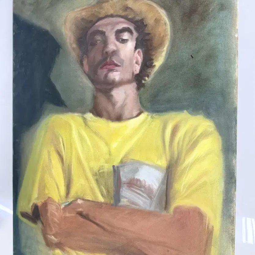 [BUNJANG] MAX Ginsburg Cowboy Hat Oil Painting / 뉴욕 화가 MAX Ginsburg 카우보이 모자 유화 그림