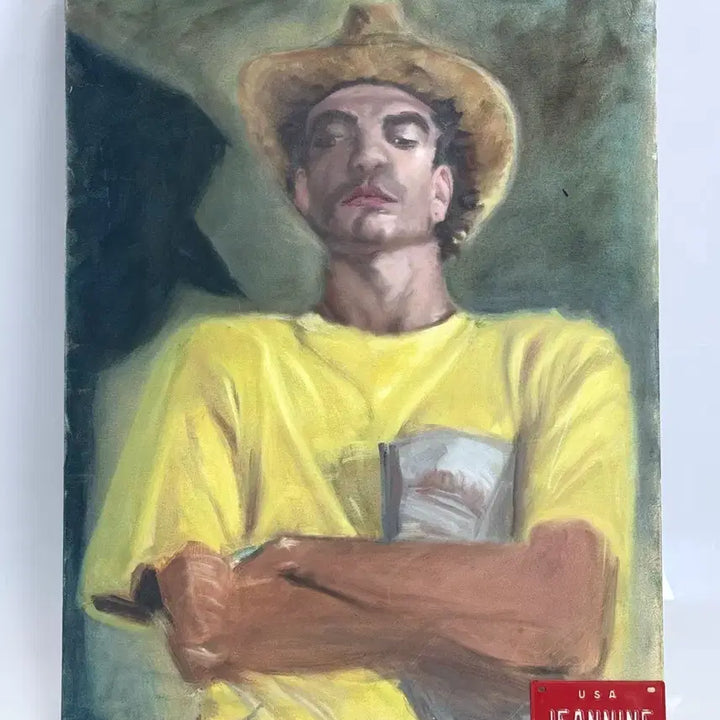 [BUNJANG] MAX Ginsburg Cowboy Hat Oil Painting / 뉴욕 화가 MAX Ginsburg 카우보이 모자 유화 그림