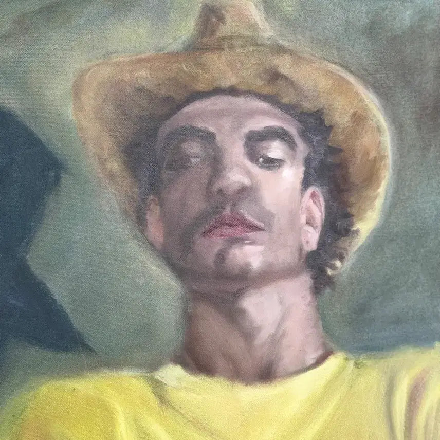 [BUNJANG] MAX Ginsburg Cowboy Hat Oil Painting / 뉴욕 화가 MAX Ginsburg 카우보이 모자 유화 그림
