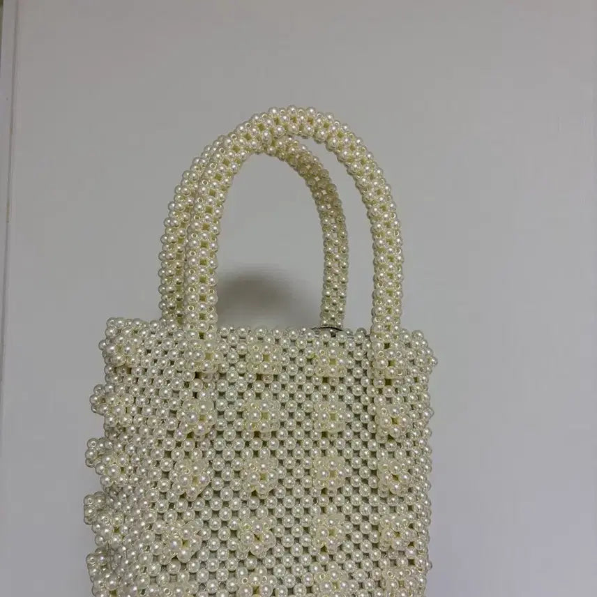 [BUNJANG] Pearl Bead Mini Tote Bag / 진주 비즈 미니 토트백