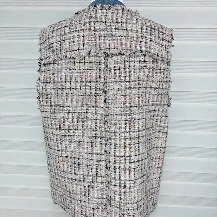 [BUNJANG] GGPX Pink Tweed Denim Vest / GGPX 핑크 트위드 데님 포인트 베스트 조끼 55~66