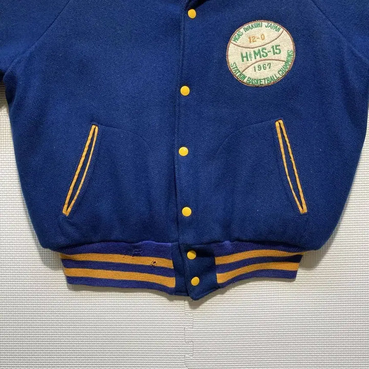 [BUNJANG] EMPIRE US Marine Corps Iwakuni Air Base Patch Varsity Jacket / 60s 바시티자켓 미해병대 이와쿠니 항공기지패치