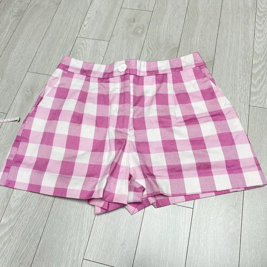 [BUNJANG] ZARA Pink Checkerboard Shorts M / 자라 핑크 체커보드 반바지 쇼츠 M