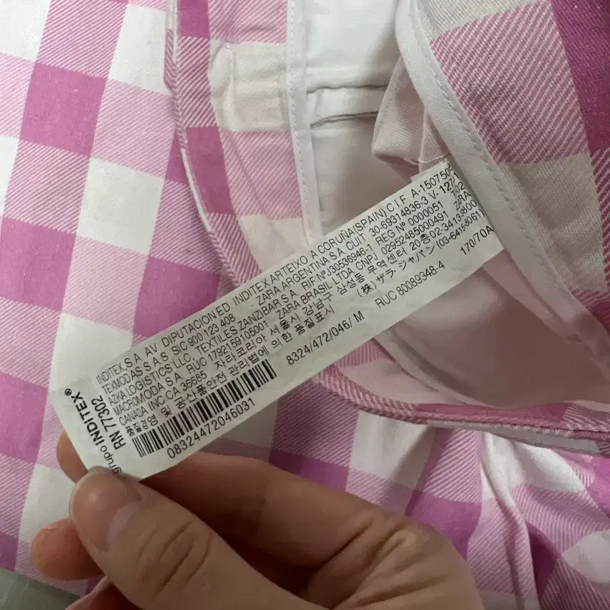 [BUNJANG] ZARA Pink Checkerboard Shorts M / 자라 핑크 체커보드 반바지 쇼츠 M