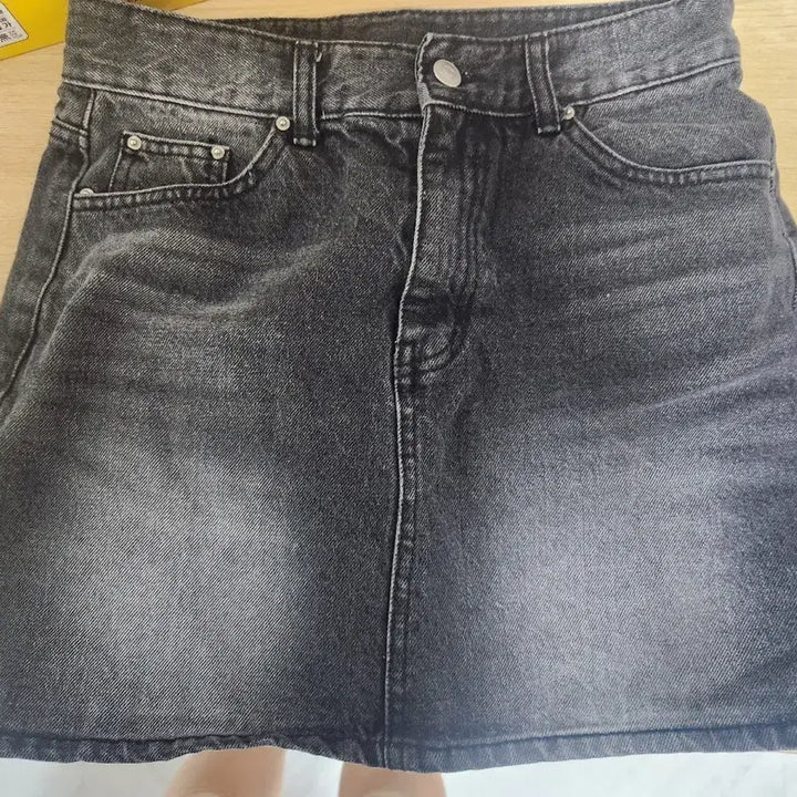 [BUNJANG] Black Denim Mini Skirt / 블랙 데님 미니스커트