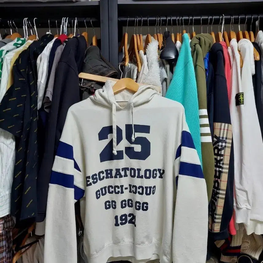 [BUNJANG] Gucci 1921 Printed Hoodie Ivory (M) / 구찌 1921 프린팅 후드티 아이보리 m 백화점판